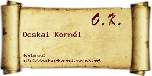 Ocskai Kornél névjegykártya