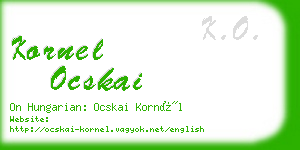 kornel ocskai business card